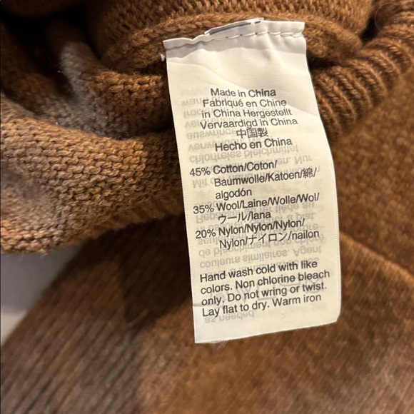 J. Crew Mercantile Tan Brown Knit Sweater Medium Layered Bell Sleeves Wool Blend - Picture 4 of 8